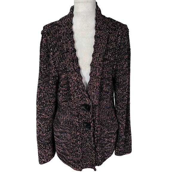 Habitat Size XL Chunky Knit Multicolor Cardigan Sweater Jacket Long Sleeved - Picture 1 of 5
